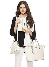 Load image into Gallery viewer, Women Fashion Handbags Tote Bag Shoulder Bag Top Handle Satchel Purse Set 4pcs (Beige)