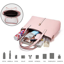 Load image into Gallery viewer, Women Fashion Handbags Tote Bag Shoulder Bag Top Handle Satchel Purse Set 4pcs (Beige)