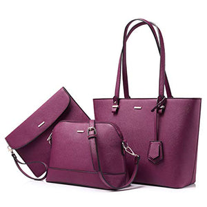 Handbags for Women Shoulder Bags Tote Satchel Hobo 3pcs Purse Set Pearlescent-Khaki