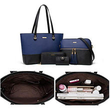 Load image into Gallery viewer, Women Fashion Handbags Tote Bag Shoulder Bag Top Handle Satchel Purse Set 4pcs (Beige)