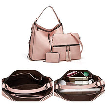 Load image into Gallery viewer, Women Fashion Handbags Tote Bag Shoulder Bag Top Handle Satchel Purse Set 4pcs (Beige)