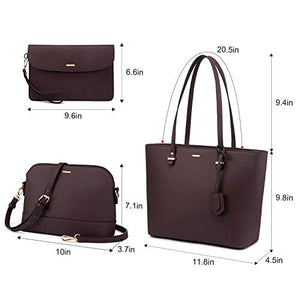 Handbags for Women Shoulder Bags Tote Satchel Hobo 3pcs Purse Set Pearlescent-Khaki