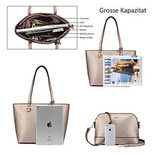 Load image into Gallery viewer, Handbags for Women Shoulder Bags Tote Satchel Hobo 3pcs Purse Set Pearlescent-Khaki