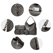 Load image into Gallery viewer, Women Fashion Handbags Tote Bag Shoulder Bag Top Handle Satchel Purse Set 4pcs (Beige)