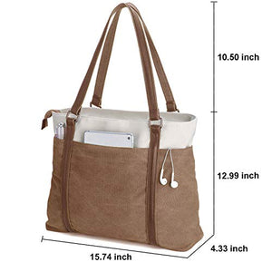 Women's Work Bag with Laptop Compartment Zipper Pockets Teacher Totes Purse