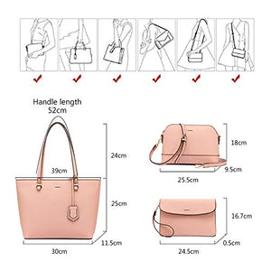Handbags for Women Shoulder Bags Tote Satchel Hobo 3pcs Purse Set Pearlescent-Khaki