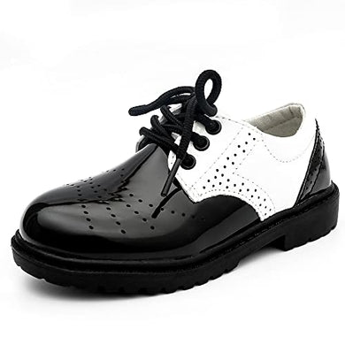 Boys Dress Shoes Wedding Party Heel Oxfords School Black Shoes (Toddler/Little Kid/Big Kid)