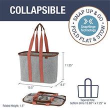 Load image into Gallery viewer, CleverMade 30L SnapBasket LUXE - Reusable Collapsible Durable Grocery Shopping Bag - Heavy Duty Large Structured Tote, Heather Grey