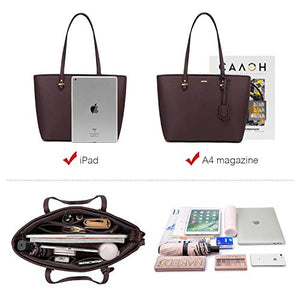 Handbags for Women Shoulder Bags Tote Satchel Hobo 3pcs Purse Set Pearlescent-Khaki