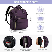 Load image into Gallery viewer, Laptop Backpack Women Teacher Backpack Nurse Bags, 15.6 Inch Womens Work Backpack Purse Waterproof Anti-theft Travel Back Pack with USB Charging Port (Grey)