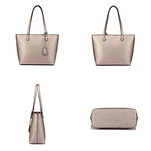 Handbags for Women Shoulder Bags Tote Satchel Hobo 3pcs Purse Set Pearlescent-Khaki