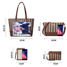 Load image into Gallery viewer, Women Fashion Handbags Tote Bag Shoulder Bag Top Handle Satchel Purse Set 4pcs (Beige)