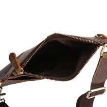 Load image into Gallery viewer, Men&#39;s Crazy Horse Leather Chest Bag Shoulder Backpack