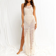 Load image into Gallery viewer, Holiday Hollow Loose Pullover Fringe Dress