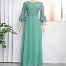 Load image into Gallery viewer, New Lace Heavy Chiffon Dress Trailing Floor-length Dress