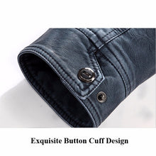 Load image into Gallery viewer, Mens Winter Velvet Plus Thick Warm Stylish Motor Yellow Faux Washed Leather Jackets 