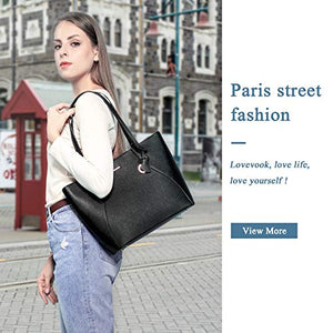 Handbags for Women Shoulder Bags Tote Satchel Hobo 3pcs Purse Set Pearlescent-Khaki