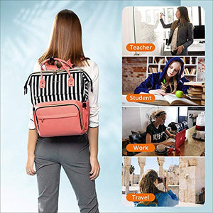 Laptop Backpack Women Teacher Backpack Nurse Bags, 15.6 Inch Womens Work Backpack Purse Waterproof Anti-theft Travel Back Pack with USB Charging Port (Grey)
