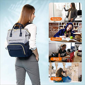 Laptop Backpack Women Teacher Backpack Nurse Bags, 15.6 Inch Womens Work Backpack Purse Waterproof Anti-theft Travel Back Pack with USB Charging Port (Grey)