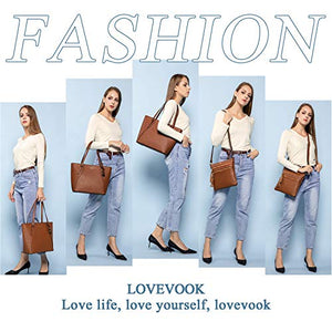 Handbags for Women Shoulder Bags Tote Satchel Hobo 3pcs Purse Set Pearlescent-Khaki