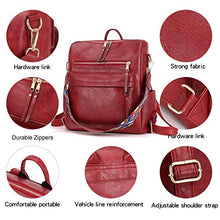 Load image into Gallery viewer, Women&#39;s Fashion Backpack Purses Multipurpose Design Convertible Satchel Handbags and Shoulder Bag PU Leather Travel bag