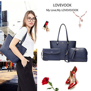 Handbags for Women Shoulder Bags Tote Satchel Hobo 3pcs Purse Set Pearlescent-Khaki