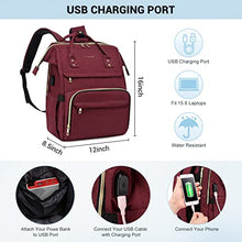 Load image into Gallery viewer, Laptop Backpack Women Teacher Backpack Nurse Bags, 15.6 Inch Womens Work Backpack Purse Waterproof Anti-theft Travel Back Pack with USB Charging Port (Grey)