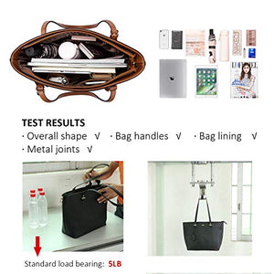 Handbags for Women Shoulder Bags Tote Satchel Hobo 3pcs Purse Set Pearlescent-Khaki