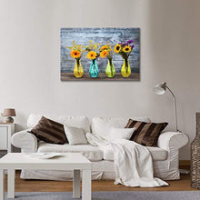 Load image into Gallery viewer, Wall Art for Bathroom, Yellow Daisy Flower Painting Print on Canvas for Spa Office Living Dining Room Over the Master Bedroom Wall Decoration Modern Canvas Prints and Posters Artwork Floral in Bottle