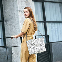 Load image into Gallery viewer, Women Fashion Handbags Tote Bag Shoulder Bag Top Handle Satchel Purse Set 4pcs (Beige)