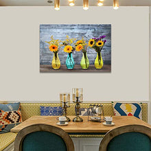 Load image into Gallery viewer, Wall Art for Bathroom, Yellow Daisy Flower Painting Print on Canvas for Spa Office Living Dining Room Over the Master Bedroom Wall Decoration Modern Canvas Prints and Posters Artwork Floral in Bottle