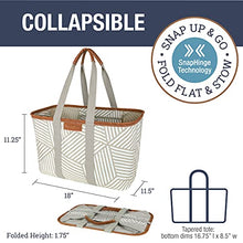 Load image into Gallery viewer, CleverMade 30L SnapBasket LUXE - Reusable Collapsible Durable Grocery Shopping Bag - Heavy Duty Large Structured Tote, Heather Grey
