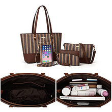 Load image into Gallery viewer, Women Fashion Handbags Tote Bag Shoulder Bag Top Handle Satchel Purse Set 4pcs (Beige)