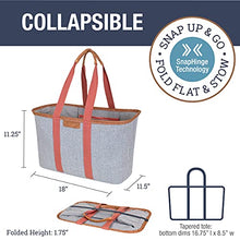 Load image into Gallery viewer, CleverMade 30L SnapBasket LUXE - Reusable Collapsible Durable Grocery Shopping Bag - Heavy Duty Large Structured Tote, Heather Grey