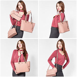Handbags for Women Shoulder Bags Tote Satchel Hobo 3pcs Purse Set Pearlescent-Khaki