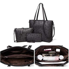 Load image into Gallery viewer, Women Fashion Handbags Tote Bag Shoulder Bag Top Handle Satchel Purse Set 4pcs (Beige)