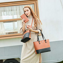 Load image into Gallery viewer, Women Fashion Handbags Tote Bag Shoulder Bag Top Handle Satchel Purse Set 4pcs (Beige)