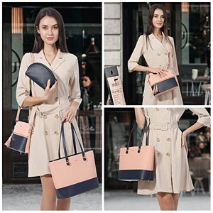 Handbags for Women Shoulder Bags Tote Satchel Hobo 3pcs Purse Set Pearlescent-Khaki