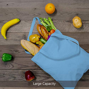 TOPDesign 5 | 12 | 24 | 48 | 192 Pack Economical Cotton Tote Bag, Lightweight Medium Reusable Grocery Shopping Cloth Bags, Suitable for DIY, Advertising, Promotion, Gift, Giveaway, Activity (5-Pack)