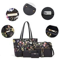 Load image into Gallery viewer, Women Fashion Handbags Tote Bag Shoulder Bag Top Handle Satchel Purse Set 4pcs (Beige)