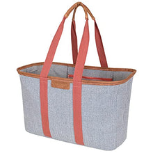 Load image into Gallery viewer, CleverMade 30L SnapBasket LUXE - Reusable Collapsible Durable Grocery Shopping Bag - Heavy Duty Large Structured Tote, Heather Grey