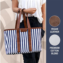 Load image into Gallery viewer, CleverMade 30L SnapBasket LUXE - Reusable Collapsible Durable Grocery Shopping Bag - Heavy Duty Large Structured Tote, Heather Grey