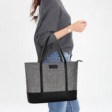 Load image into Gallery viewer, Laptop Tote Bag,Fits 15.6 Inch Laptop,Womens Lightweight Water Resistant Nylon Tote Bag Shoulder Bag Messenger Bag,Grey