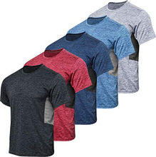 Load image into Gallery viewer, 5 Pack: Boys Girls Active Athletic Quick Dry Dri Fit Short Sleeve T-Shirt Crew Neck Tops Teen Gym Undershirts Tees Youth Basketball Clothes Moisture Wicking Performance-Set 11,Medium (8-10)