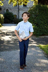 French Toast Boys' Short Sleeve Oxford Dress Shirt (Standard & Husky),