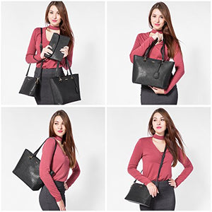 Handbags for Women Shoulder Bags Tote Satchel Hobo 3pcs Purse Set Pearlescent-Khaki