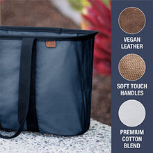 Load image into Gallery viewer, CleverMade 30L SnapBasket LUXE - Reusable Collapsible Durable Grocery Shopping Bag - Heavy Duty Large Structured Tote, Heather Grey