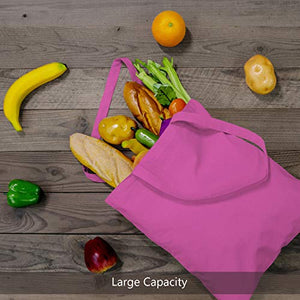 TOPDesign 5 | 12 | 24 | 48 | 192 Pack Economical Cotton Tote Bag, Lightweight Medium Reusable Grocery Shopping Cloth Bags, Suitable for DIY, Advertising, Promotion, Gift, Giveaway, Activity (5-Pack)