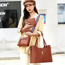 Load image into Gallery viewer, Women Fashion Handbags Tote Bag Shoulder Bag Top Handle Satchel Purse Set 4pcs (Beige)