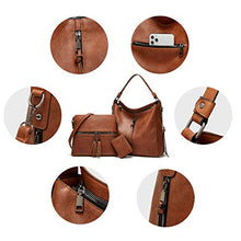Load image into Gallery viewer, Women Fashion Handbags Tote Bag Shoulder Bag Top Handle Satchel Purse Set 4pcs (Beige)